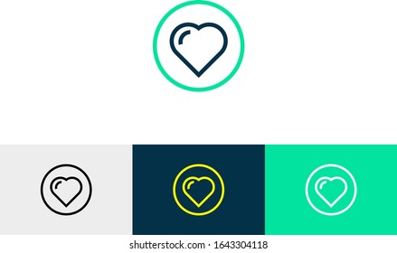 heart line art icon vector - valentine love icon concept