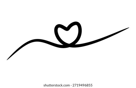Heart line art icon vector illustration isolated on white background