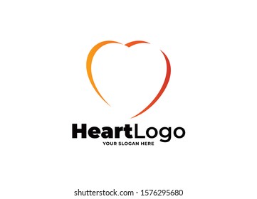 Heart Line Art Logo Design Vector Stock Vector (royalty Free 