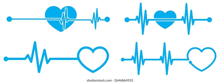Heart line art set, hand drawn love symbols, isolated vector clip art set 