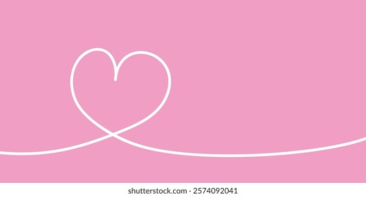 Heart in line art style. Hand drawn design for Valentine’s Day, Mother’s Day and Women’s Day. Vector illustration 