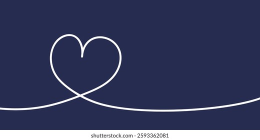 Heart in line art style. Hand drawn design for Valentine’s Day, Mother’s Day and Women’s Day. Vector illustration 