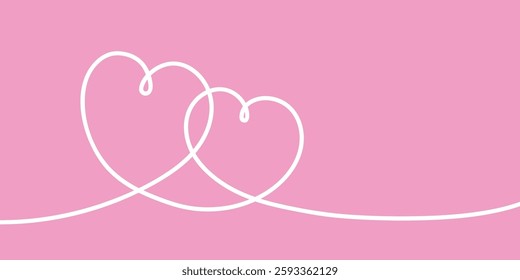 Heart in line art style. Hand drawn design for Valentine’s Day, Mother’s Day and Women’s Day. Vector illustration 