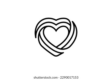 diseño de estilo de arte de línea de corazón