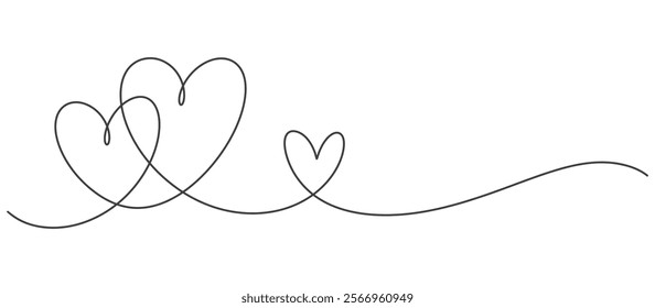 Heart line art style vector eps