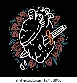 heart line art vector design