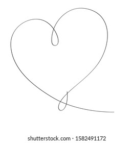 Heart Line Art Vector Illustration
