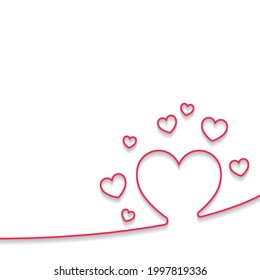 Heart line background vector, vector eps. 10