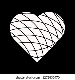 Heart line Black and White vector