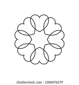 heart line circle vector illustration