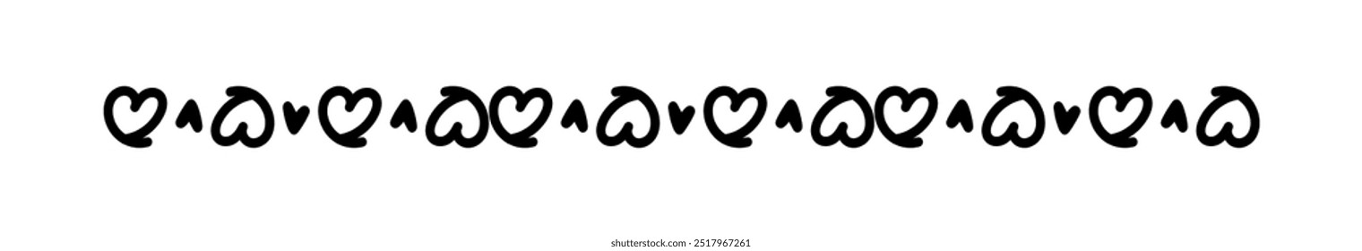heart line doodle art, heart border outline, adorable heart, scribble heart