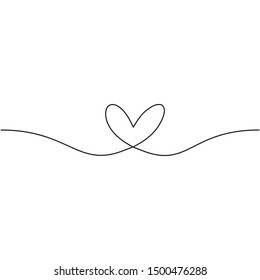 Heart Line Draw Vector Illustration Stock Vector (Royalty Free ...