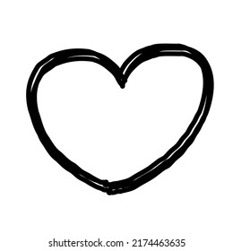 Heart line drawing hand drawn vector illustration.