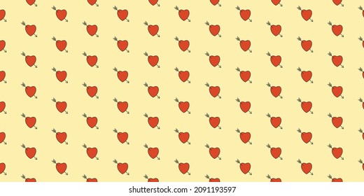  Heart line drawing pattern  Happy valentine day background  Heart   arrow template  Love vetor flat pattern 