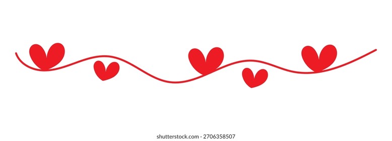 Cinta de dibujo de línea de corazón en boceto de doodle de Vector. Boda, día de San Valentín amor corazón garabato línea de fondo. Ilustración vectorial de amor.