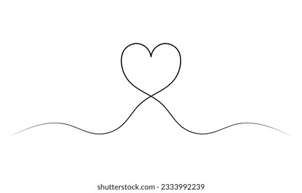 Heart line drawing symbol of love.