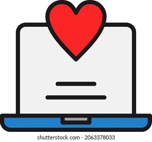 Heart Line Filled Vector Icon Design
