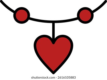 Heart Line Filled Vector Icon Design