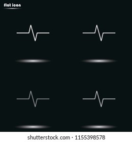 Heart line flat grayscale vector icon. Pulse sign.
