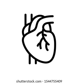 Heart line flat vector icon for mobile application, button and website design. Illustration isolated on white background. EPS 10 design, logo, app, infographic.