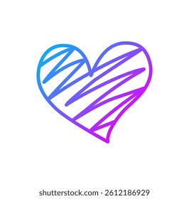Heart line gradient on white background
