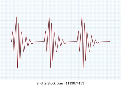 Heart line graph. vector illustration