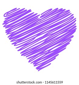 Heart line hand drawn sketch stock vector