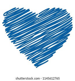 Heart line hand drawn sketch stock vector
