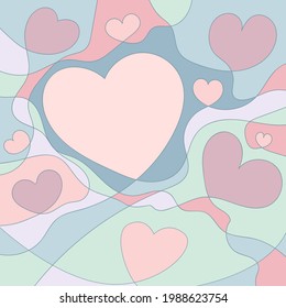 Heart. Heart line. Happy Valentine's Day greeting cards. Simple illustration. Vector drawing. Vector set.