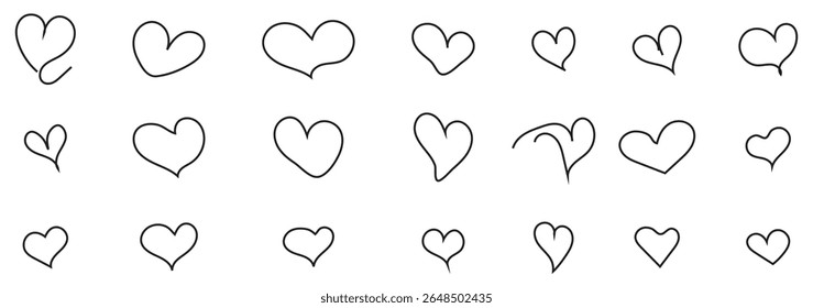 Heart line. Hearts continuous one line drawing. Hand drawn art oneline icon. Love design. Hand draw hearth sketch. Single lineart. Wedding black print isolated on white background. Vector illustration