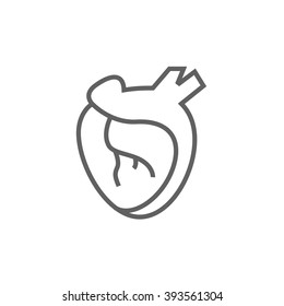 Icono de línea de corazón.