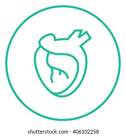 Icono de línea de corazón.