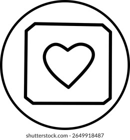 heart line icon in circle. Lifestyle and social icons theme in circle