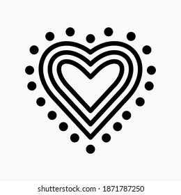 Icono de línea cardíaca, ilustración del vector de corazón. Aislado sobre fondo blanco. Pasos 10