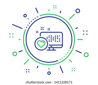 Heart line icon. Favorite like sign. Positive feedback symbol. Quality design elements. Technology heart button. Editable stroke. Vector