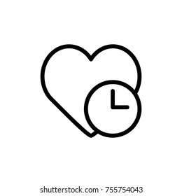 Heart line icon. High quality black outline logo for web site design and mobile apps. Vector illustration on a white background.