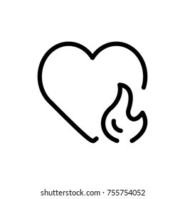 Heart line icon. High quality black outline logo for web site design and mobile apps. Vector illustration on a white background.