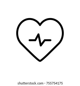 Heart line icon. High quality black outline logo for web site design and mobile apps. Vector illustration on a white background.