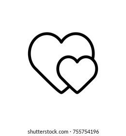 Heart line icon. High quality black outline logo for web site design and mobile apps. Vector illustration on a white background.