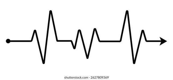 Heart line icon. Life line icon vector. Heartbeat Line on white background. Healthy and Medical concept. Heart pulse icon, symbol. Vector illustration.