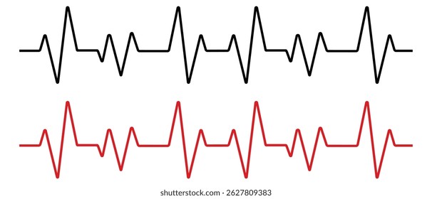 Icono de línea del corazón. Vector de icono de línea de vida. Línea del latido del corazón en el fondo blanco. Concepto Saludable y Médico. Icono del pulso del corazón, símbolo. Ilustración vectorial.