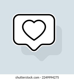 Heart line icon. Like, dislike, feedback, favorites, rating, popularity, social networks, photos. Feedback concept. Vector sticker line icon on white background