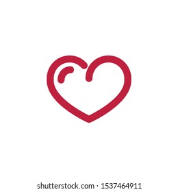 heart line icon, love logo, linear pictogram isolated on white