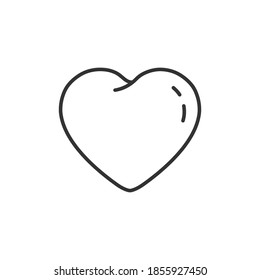 Heart line icon. Love outline symbol isolated on white. Valentine Day linear sign. 