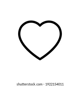 Heart line icon. Love outline symbol. Valentine Day linear sign.  Vector isolated on white.   