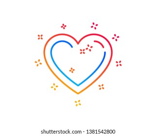 Heart line icon. Love sign. Valentines Day sign symbol. Gradient design elements. Linear heart icon. Random shapes. Vector