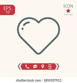 icono de línea de corazón, ilustración del vector de contorno.