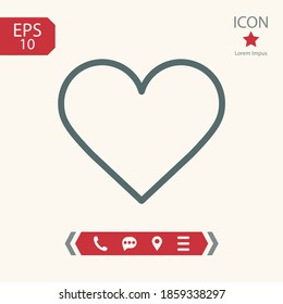 heart line icon, outline vector illustration.
