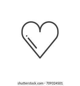 Heart line icon, outline vector sign, linear style pictogram isolated on white. Love symbol, logo illustration. Editable stroke