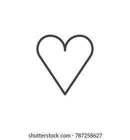 Heart line icon, outline vector sign, linear style pictogram isolated on white. Favorite love symbol, logo illustration. Editable stroke